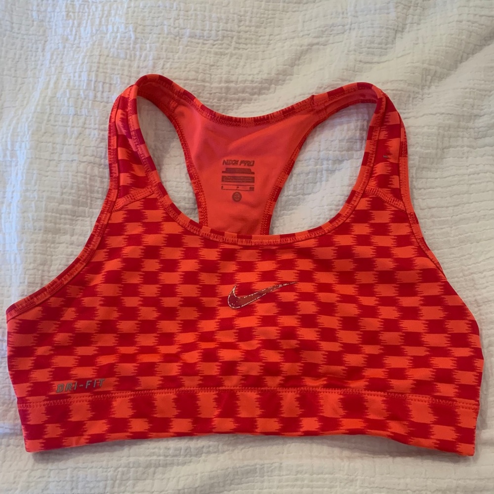 Orange/red Nike pro sports bra